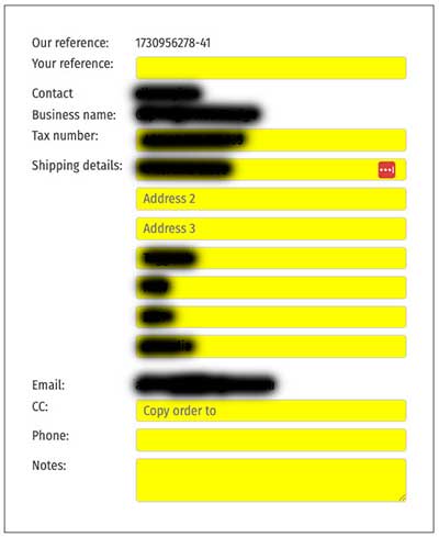 Delivery instructions